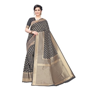 Sari de Seda Pura Raj Gharana con Tejido de Hilo Dorado para la Noche - Product Image 6