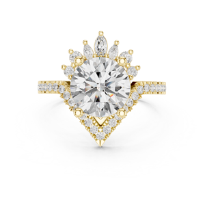 Sivora Traditional <b>Indian</b> 14K Bridal <b>Ring</b> with Kundan Elegant Diamond Jewelry - Product Image 4