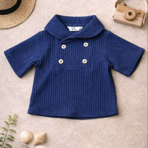 Ensemble chemise et short en coton et lin pour garçons |   Tenue d'été respirante verte et blanche avec poche, fabriquée en Inde, délai de livraison d'échantillon de 7 jours - Product Image 1