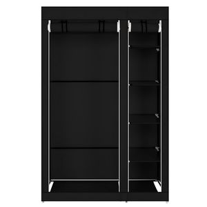 Armadio Portatile in Plastica Nera da 67 Pollici, Pieghevole e Facile da Montare, con Asta Appendiabiti e Tessuto Non Tessuto - Product Image 4