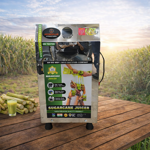 Extractor de Jugo de Caña de Azúcar Eléctrico Comercial de 2HP, Acero Inoxidable SS304, con Tres Rodillos - Product Image 2