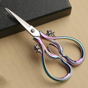 Stainless Steel Sharp Blade Beauty Embroidery <b>Scissors</b> For <b>Sewing</b> Titanium Coated Handle Thread Cutting Fancy <b>Scissor</b> - Product Image 2