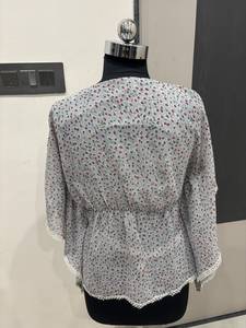 Wholesale <b>Grey</b> Printed Kaftan Top Batwing Sleeve Drawstring Waist Ladies Summer Blouse Round Neck Casual Beach <b>Women's</b> Sets - Product Image 3