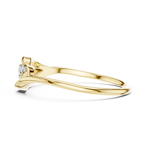 Anillo de Diamantes Redondos Cultivados en Laboratorio SERENITY FLOW, Oro Amarillo de 18 Quilates con Baño de Rodio, Estilo Minimalista, para Compromiso, Fiestas, Regalos para Mujer - Product Image 2