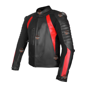 เสื้อแจ็คเก็ตมอเตอร์ไซค์หนังสีดำแดง LAZIB MOTO รุ่น Unisex แขนยาว ระบายอากาศได้ดี สำหรับนักขี่มอเตอร์ไซค์ แข่งรถ ทนต่อการเสียดสี น้ำหนัก 220 กรัม เหมาะกับทุกฤดู - Product Image 2