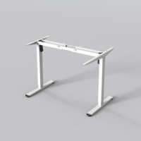 AUKI Moderne 100 KG Cadre de bureau assis-debout ergonomique à hauteur réglable à double moteur pour bureau à domicile, chambre, bâtiment, en acier inoxydable