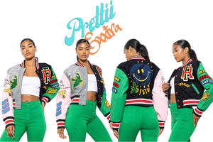 Veste universitaire pour femme, modèle personnalisé, en coton respirant, broderie de haute qualité, style baseball, vente en gros, meilleures ventes hiver - Product Image 5