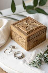 Boîte de rangement en bois multifonctionnelle de qualité supérieure avec options personnalisables et design de Noël bouddhiste pour l'organisation du bureau - Product Image 2