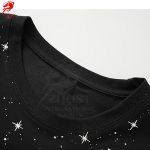 Meilleur Prix Vente Directe Usine T-shirts Homme 100% Coton Ornés de Strass Premium Écologiques Respirants à Manches Courtes - Product Image 2