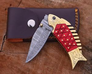 Nordic Forge Damascus Steel <b>Folding</b> <b>Knife</b> Leather Sheath Pakka Wood Handle Handmade Pocket EDC Hunting Camping <b>knife</b> OEM ODM - Product Image 1