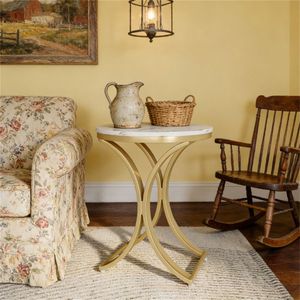 Tavolino da Caffè Circolare e Tavolino Laterale per Divano per Soggiorni, Camere da Letto o Aree di Ricevimento - Product Image 1