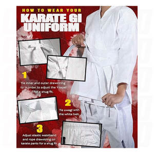 Uniforme de Karate con Cinturón para Niños, Uniforme de Karate Gi Resistente para Estudiantes, Uniforme de Entrenamiento de Artes Marciales para Niños y Niñas Principiantes, Práctica Juvenil - Product Image 4