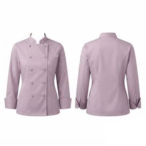 เสื้อเชฟยูนิเซ็กซ์ Sales Blackhardson รุ่นพรีเมียม ผ้าทวิล 65% โพลีเอสเตอร์ 35% คอตตอน 240 GSM สีชมพูอมเทา สำหรับร้านอาหารและบาร์ - Product Image 1