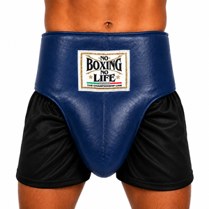 Protection inguinal en cuir blanc durable, personnalisable, vente directe usine, avec logo sur mesure, toutes tailles pour compétitions, thème « No Boxing No Life » - Product Image 4