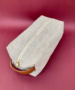 Trousse de Toilette en Cuir et Toile, Organisateur de Voyage Étanche, Trousse de Toilette Grande Capacité, Rangement Cosmétique LCTB-0082 - Product Image 6