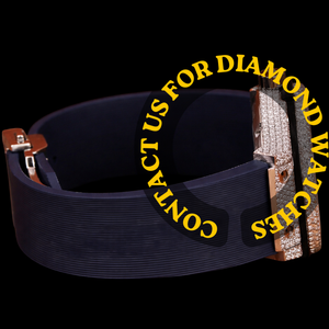 Reloj de Pulsera de Diseño Personalizado con Esfera Azul Redonda y Diamantes de Moissanita con Correa de Goma Azul para Hombre y Mujer - Product Image 3