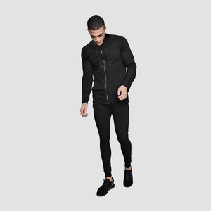 Conjunto Deportivo para Hombre, Color Negro, con Capucha, Manga Larga, Sudadera y Pantalones de Poliéster y Spandex, Corte Ajustado, para Otoño - Product Image 3