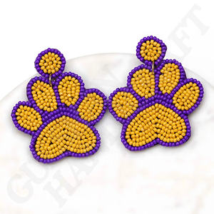 Joyería Artesanal Ligera con Cuentas y Diseño de Huella de Pata para el Día del Partido, para Chicas, Uso Diario, Espíritu de Equipo, por MULTI CRAFT - Product Image 6