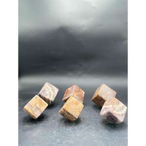 Cube de calcite violette naturelle 3-5 cm, pierre polie à bandes, cristal décoratif pour la décoration intérieure - Product Image 6