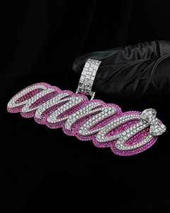 Collar con Colgante de Letra Personalizada en Plata 925 de Lujo VOAINO, Joyería Hip Hop con Moissanita y Diamantes de Laboratorio - Product Image 1