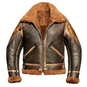 Chaqueta de Piel de Oveja de Diseño para Hombre, Prenda Exterior de Lujo, Chaqueta de Piel de Oveja Estilo Shearling, Cálida y Resistente - Product Image 3