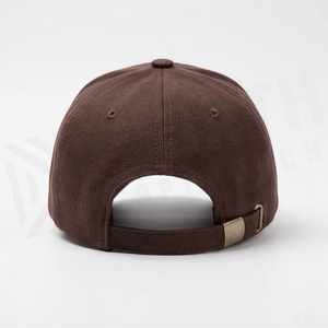 Casquette de baseball marron à 6 panneaux, réglable, unisexe, en sergé de coton, couleur unie, décontractée pour adultes - Product Image 2