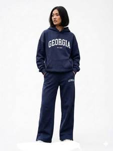 Ladies Cotton Hoodie and Jogging Pants Set Comfortable Autumn Sportswear Women's Relaxed Fit Hooded Pullover and Pants - Product Image 4