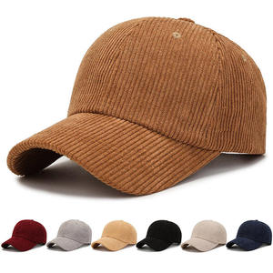 Chapeau en tissu velours côtelé avec bordure en daim, broderie, sangle réglable en velours côtelé, boucle métallique gravée, œillet métallique, étiquette personnalisée en ruban cousu - Product Image 6