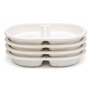 Boîte à lunch compartimentée en bagasse 70oz, biodégradable, micro-ondable, plateau de service jetable pour gâteaux, salades et plats à emporter - Product Image 3