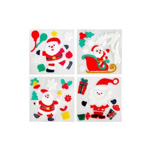 Pegatinas Navideñas para Ventanas, 12 Hojas, Diseños de Gel Adhesivo, Papá Noel, Muñeco de Nieve, Copos de Nieve, Renos, para Ventanas y Espejos - Product Image 1
