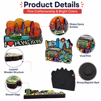 Imanes Personalizados para Refrigerador, Imanes de Madera con Resina Epoxi, Forma de Logotipo de Ciudades, Pintados con Tinta UV, para Decoración del Hogar, Imanes Promocionales