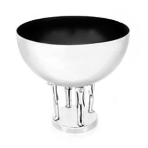 Moderna Tazón de Servir de Acero Inoxidable con Acabado Pulido y Diseño de Patas Único para Presentación de Comida en Fiestas, Utensilios de Cocina para el Hogar - Product Image 1
