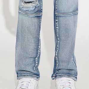 กางเกงยีนส์เด็กทรงตรงคุณภาพสูง ปิดด้วยซิปและกระดุมเพื่อความสะดวกสบาย พร้อมโลโก้สั่งทำพิเศษ รุ่น 2026 ดีไซน์ทนทาน - Product Image 5