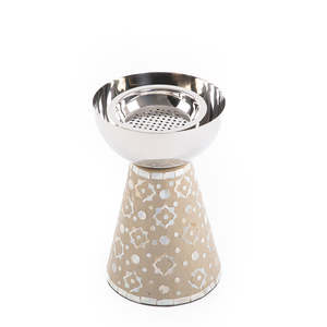 Quemador de incienso árabe de lujo Mabkhara hecho a mano con nácar, con elegante acabado decorativo para el hogar, Ramadán y Eid - Product Image 1