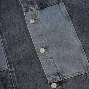 Men's Jeans <b>Jacket</b> Gray Color Long Sleeve Cotton Made Side Pocket Jeans <b>Jackets</b> With Button Snap Closure - Product Image 4