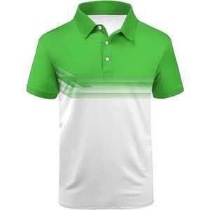 Chemise de golf pour homme, été |   Chemise décontractée en maille imprimée à col boutonné, coupe classique, infroissable, confortable, pour le sport et les vacances - Product Image 2