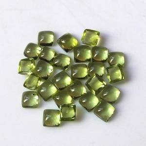 Peridoto natural de forma cuadrada, cabujón de base plana, color verde, tamaño de calidad, cabujón de peridoto, piedra preciosa suelta, piedra pulida para joyería - Product Image 1