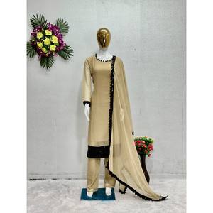 Hermoso conjunto de traje de fiesta para mujer con pantalón superior Dupatta - Product Image 4