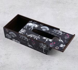 Caja de pañuelos rectangular hecha a mano con diseño floral impreso en tablero MDF elegante para decoración de mesa en el hogar, restaurantes y hoteles. - Product Image 5