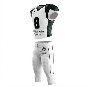 White Black Heat-Transfer Printed Football Jersey <b>Padded</b> <b>Pants</b> Set Two Color Sportswear Team Kit Personalized Unisex Adult 100% - Product Image 6