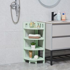 4-Tier Corner <b>Shelf</b> Wood Storage Stand Multipurpose <b>Small</b> Space Shelving <b>Unit</b> for Home Office Bathroom Wall Display <b>Shelves</b> - Product Image 6