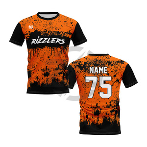 เสื้อเจอร์ซีย์ซับลิเมชั่นแบบกำหนดเองสำหรับผู้ใหญ่ โพลีเอสเตอร์ ระบายอากาศได้ดี สีชมพู สีดำ พิมพ์ชื่อหมายเลข 75 - Product Image 5