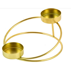 Portavelas moderno de metal color oro rosa, diseño geométrico en espiral de hierro, para decoración del hogar y regalos festivos. - Product Image 2