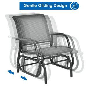 <b>Single</b> Outdoor <b>Swing</b> Glider Rocking Chair with Armrest for Garden Use - Product Image 6