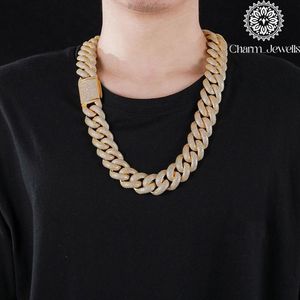 สร้อยคอผู้ชาย Charm Jewells ชุบทอง 14K ประดับโมอิสซาไนต์ทรงกลม ดีไซน์แบบเชื่อมต่อ สไตล์ฮิปฮอป รับรองโดย IGI เหมาะสำหรับงานปาร์ตี้ - Product Image 1