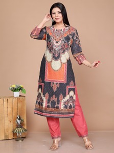 NIYANI Salwar Kameez Africano para Mujer, Algodón Estampado, Verano, Casual, Sin Arrugas, Secado Rápido, Corte Regular, Étnico, Musulmán, India, Pakistán - Product Image 4