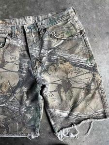 Summer Casual Vintage Distressed Baggy <b>Camo</b> <b>Cargo</b> <b>Shorts</b> for Men Custom Camouflage 100% Cotton Solid Pattern Streetwear Style - Product Image 6