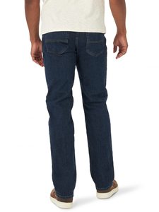 Jeans de Mezclilla para Hombre, Corte Recto, Cintura Media, Ajuste Regular, Lavado Oscuro, Algodón, Casuales, para Otoño, Disponibles para Venta en Línea - Product Image 4