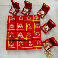Caja Decorativa de Latón Hecha a Mano con Diseño de Swastika y Ganesha, Portavelas con Cuentas de Cristal, Artículos para Pooja, Regalo de Navidad