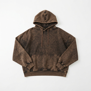 Sudadera con capucha de felpa para mujer, lavado ácido, oversize, corte holgado, algodón grueso, ropa de invierno - Product Image 1